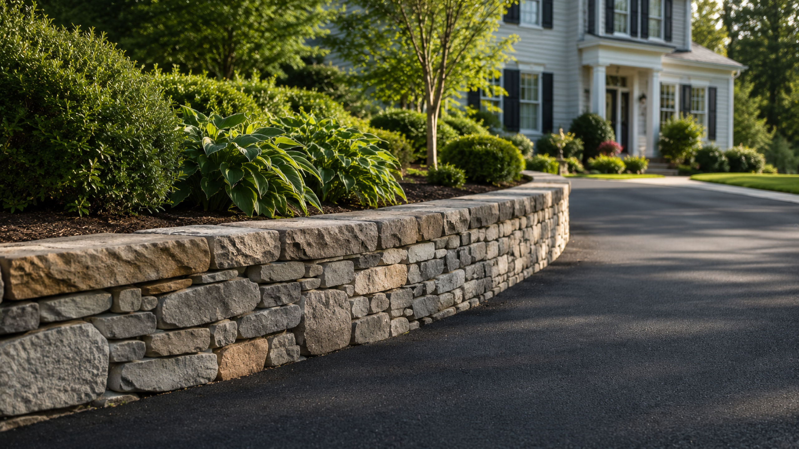 Driveway & Stone Wall